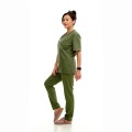 Spodnie medyczne damskie khaki PREMIUM profil