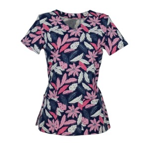 Bluzka medyczna damska wzór liście bananowca