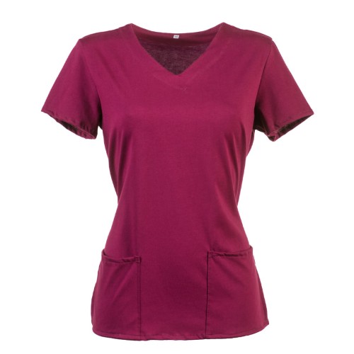 Bluzka medyczna damska bordowa przód