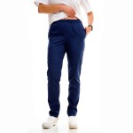 Spodnie medyczne damskie cygaretki granatowe