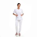 Strój medyczny damski biały PREMIUM przód