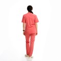 Strój medyczny damski koral PREMIUM tył