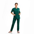 Strój medyczny damski butelkowa zieleń PREMIUM przód